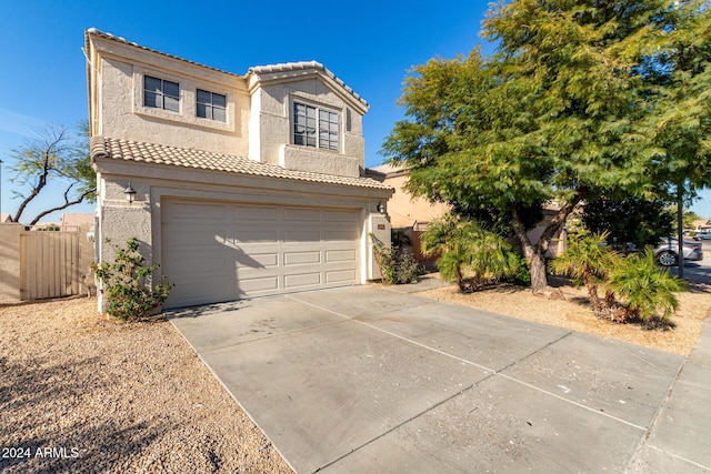 view of front of house with a garage