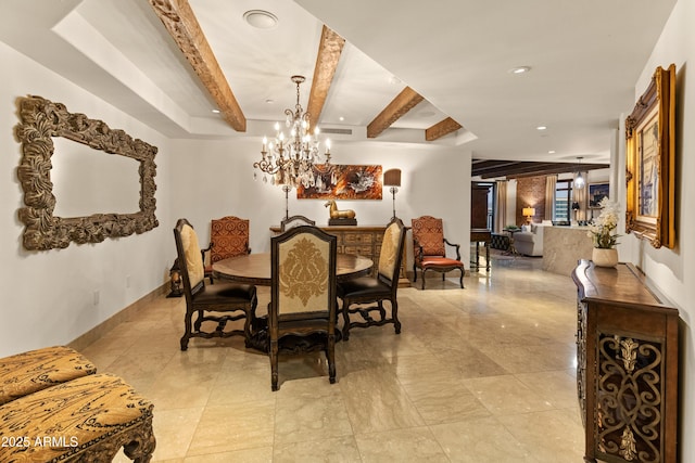 dining room featuring a notable chandelier