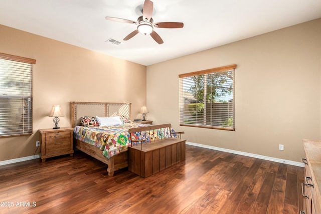 5607 W Alyssa Ln, Phoenix, AZ 85083 - bedroom with dark wood-type flooring and ceiling fan