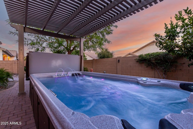 5607 W Alyssa Ln, Phoenix, AZ 85083 - view of pool with a hot tub and a fenced backyard