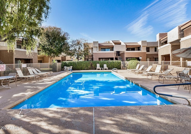 view of pool with a patio area