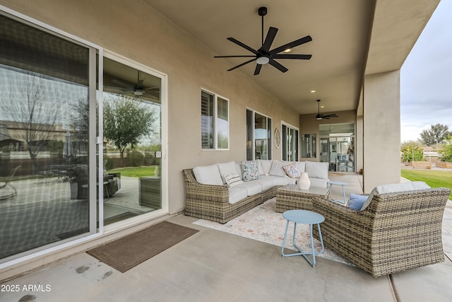 view of patio with an outdoor hangout area