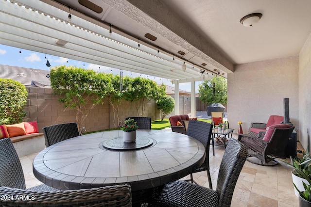 view of patio with a pergola