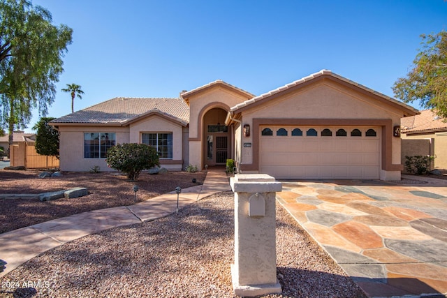 view of front of home featuring a garage