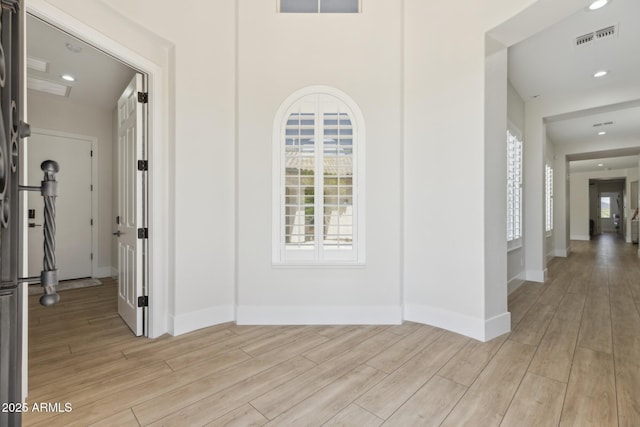 3356 E Vallejo Ct, Gilbert, AZ 85298 - corridor featuring visible vents, baseboards, recessed lighting, and light wood-style floors