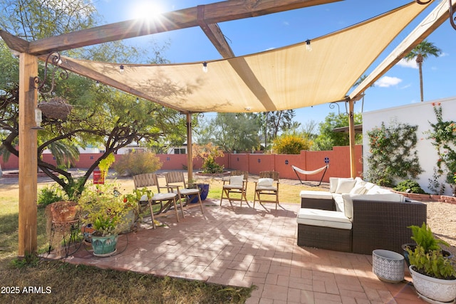 view of patio with an outdoor hangout area