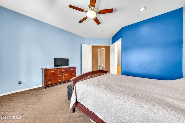 747 E Meadow Ln, Phoenix, AZ 85022 - bedroom with baseboards, ceiling fan, carpet, and recessed lighting
