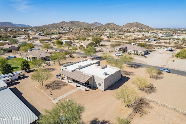 aerial view with a residential view and a mountain view