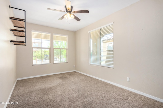 spare room with carpet floors and plenty of natural light