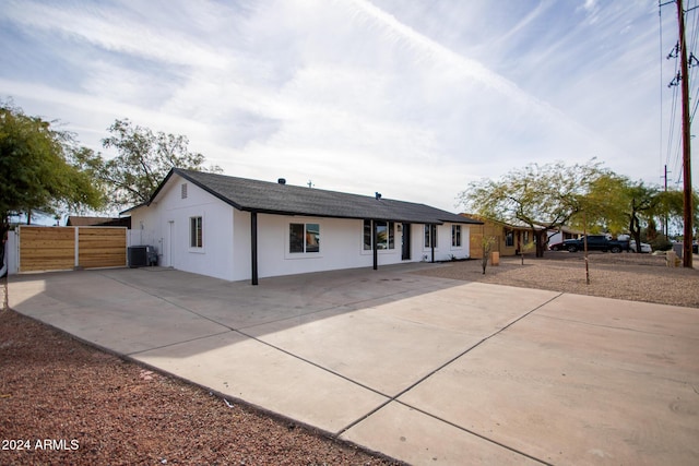 view of front of house featuring central AC unit