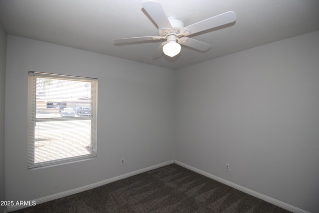 3030 S Rogers, Mesa, AZ 85202 - unfurnished room featuring dark colored carpet, baseboards, and ceiling fan