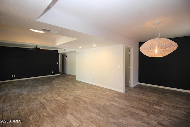 3030 S Rogers, Mesa, AZ 85202 - empty room with ceiling fan, wood finished floors, baseboards, and recessed lighting