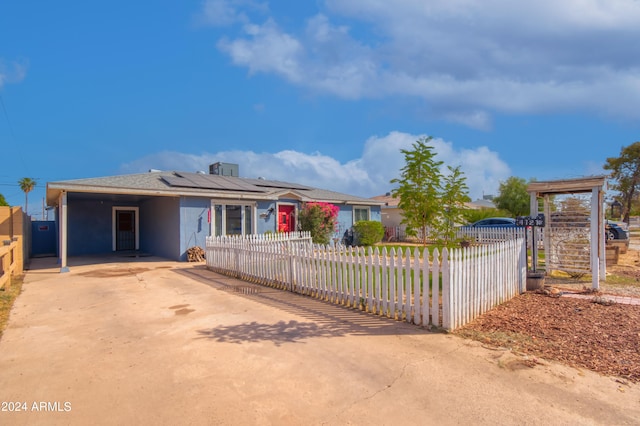 view of single story home