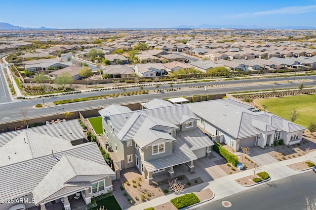 aerial view with a residential view