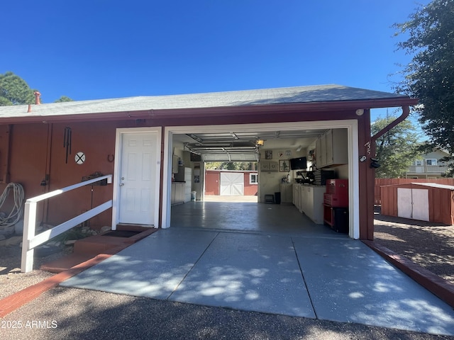 view of garage