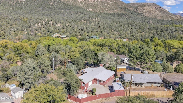 drone / aerial view with a mountain view