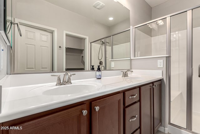 10307 E Tiburon Ave, Mesa, AZ 85212 - full bathroom with a stall shower and double vanity
