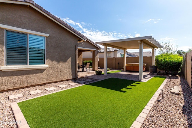 10307 E Tiburon Ave, Mesa, AZ 85212 - view of yard with a hot tub, a patio area, and cooling unit