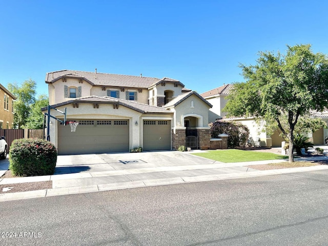 view of front of property featuring a garage