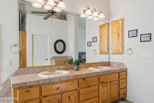 148 N La Barge Rd, Apache Junction, AZ 85119 - full bathroom with a ceiling fan and double vanity