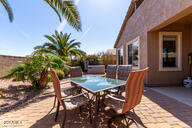 view of patio featuring outdoor dining area