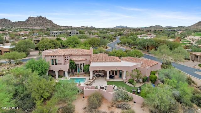 aerial view featuring a mountain view