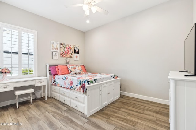 2630 E Lovebird Ln, Gilbert, AZ 85297 - bedroom featuring light wood-type flooring, recessed lighting, and ceiling fan