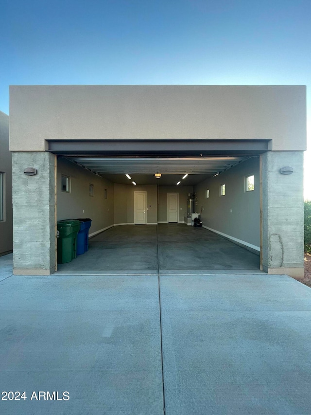 garage with a carport