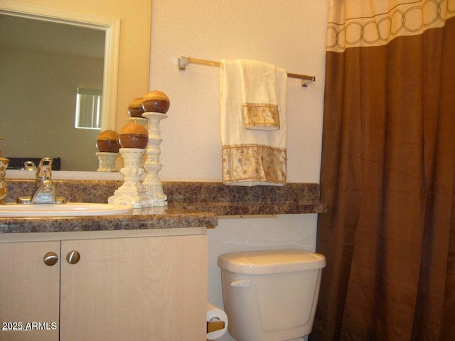 bathroom with toilet and vanity