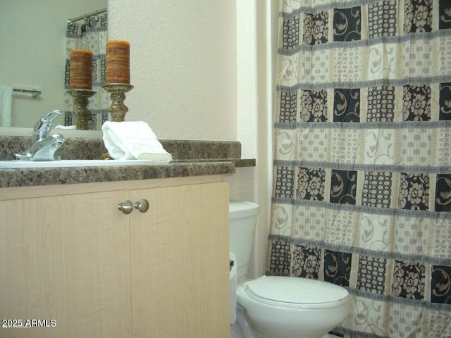 bathroom with toilet and vanity