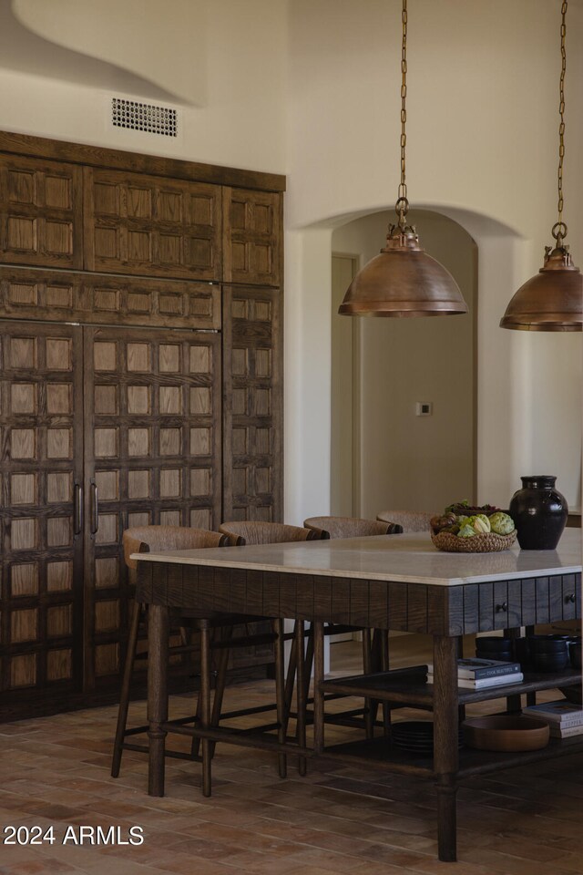 dining area featuring dark hardwood / wood-style floors