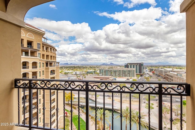 balcony with a city view