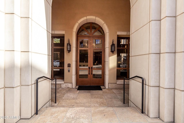 view of exterior entry with french doors