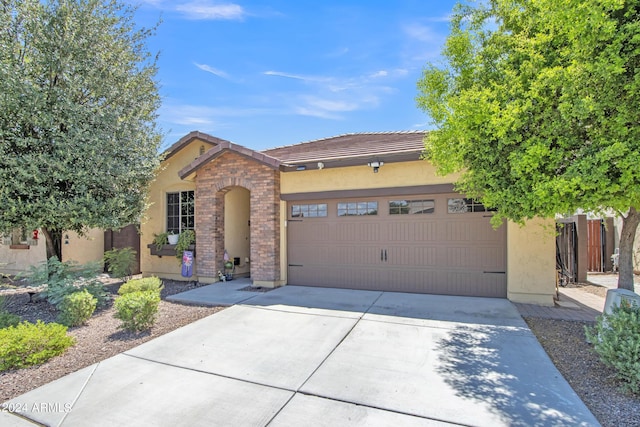 view of front facade with a garage