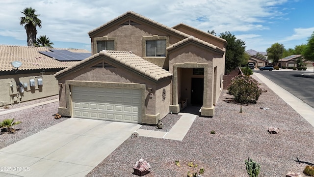 1758 E San Xavier Dr, Casa Grande, AZ 85122 - view of front of property featuring stucco siding, driveway, and a tile roof