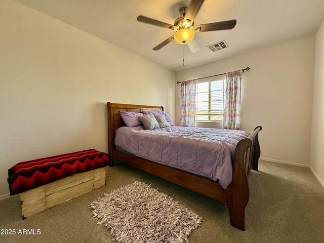 1758 E San Xavier Dr, Casa Grande, AZ 85122 - bedroom with carpet, a ceiling fan, and baseboards
