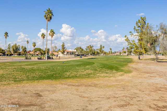 view of property's community with a yard