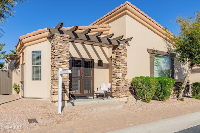 exterior space featuring french doors