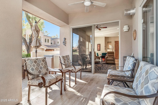 view of patio / terrace with ceiling fan