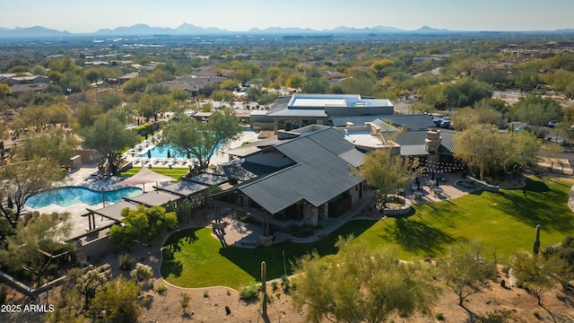 aerial view featuring a mountain view