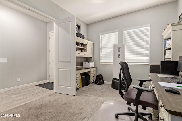 office featuring light colored carpet