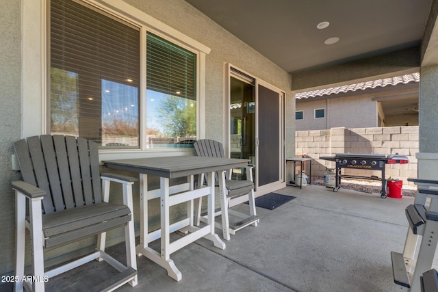 view of patio featuring grilling area