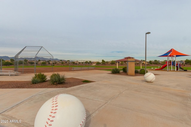 view of community jungle gym