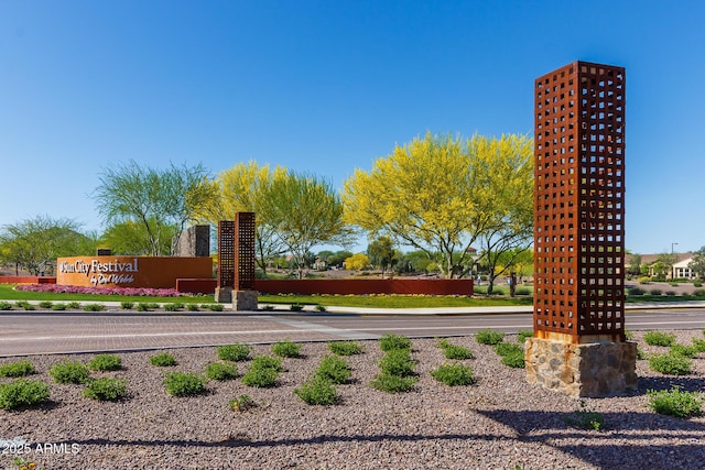 view of community sign