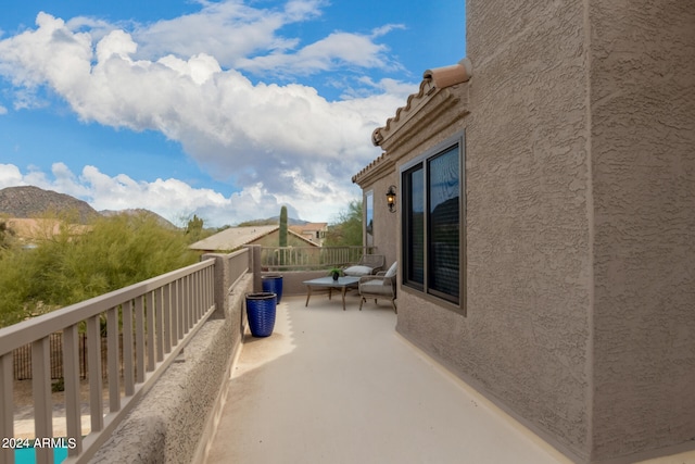 balcony with a mountain view