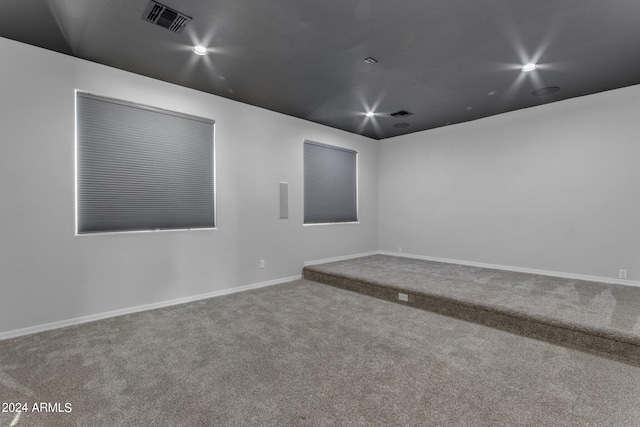 view of carpeted home theater room