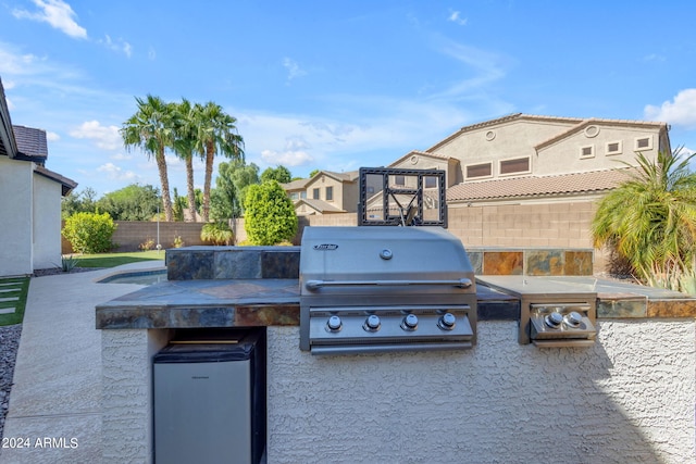 view of patio with area for grilling