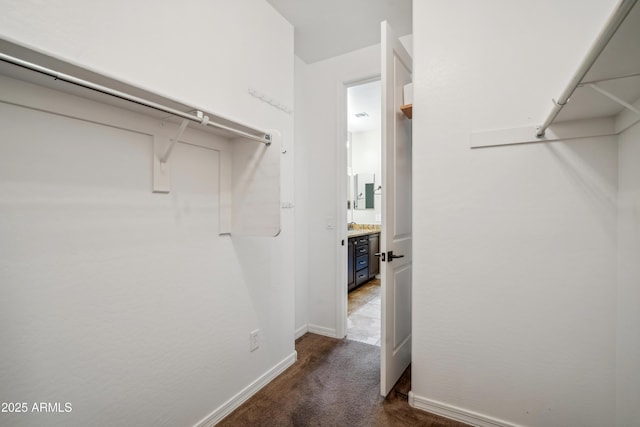 9921 E Acceleration Dr, Mesa, AZ 85212 - walk in closet featuring dark colored carpet