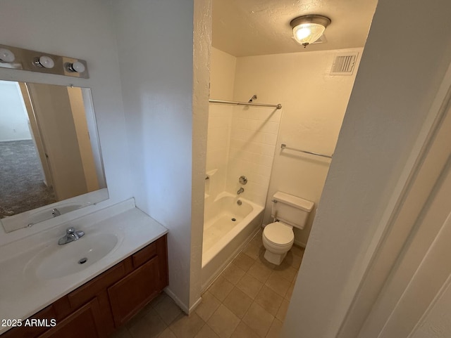 16602 N 25th St Unit 217, Phoenix, AZ 85032 - bathroom featuring toilet, vanity, tile patterned flooring, shower / bath combination, and baseboards