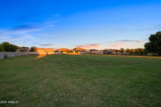 view of yard at dusk